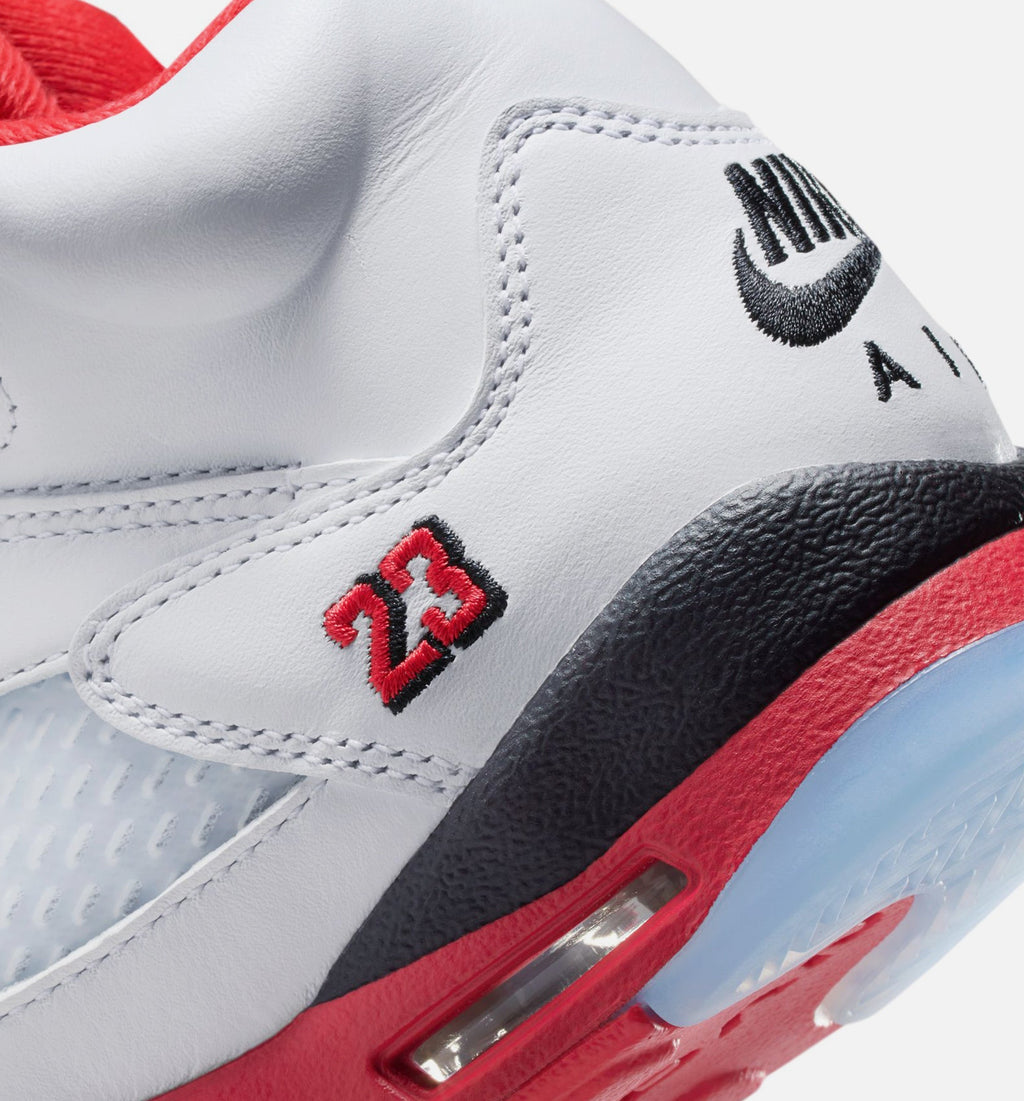 Air Jordan 5 Retro Fire Red Grade School – White/Fire Red/Black