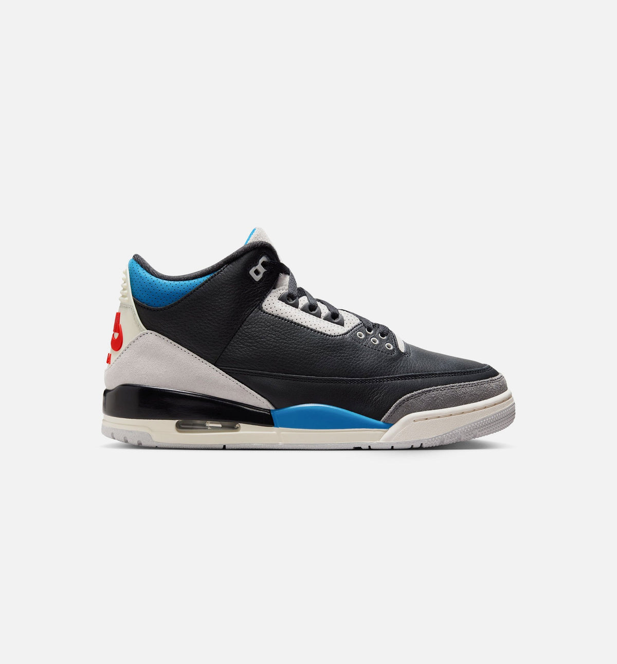 Air Jordan 3 Retro OG Rare Air Preschool Shoes - Black Chile Red Neutral Grey