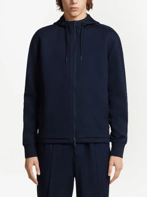 Zegna High Performance™ wool blend full zip hoodie