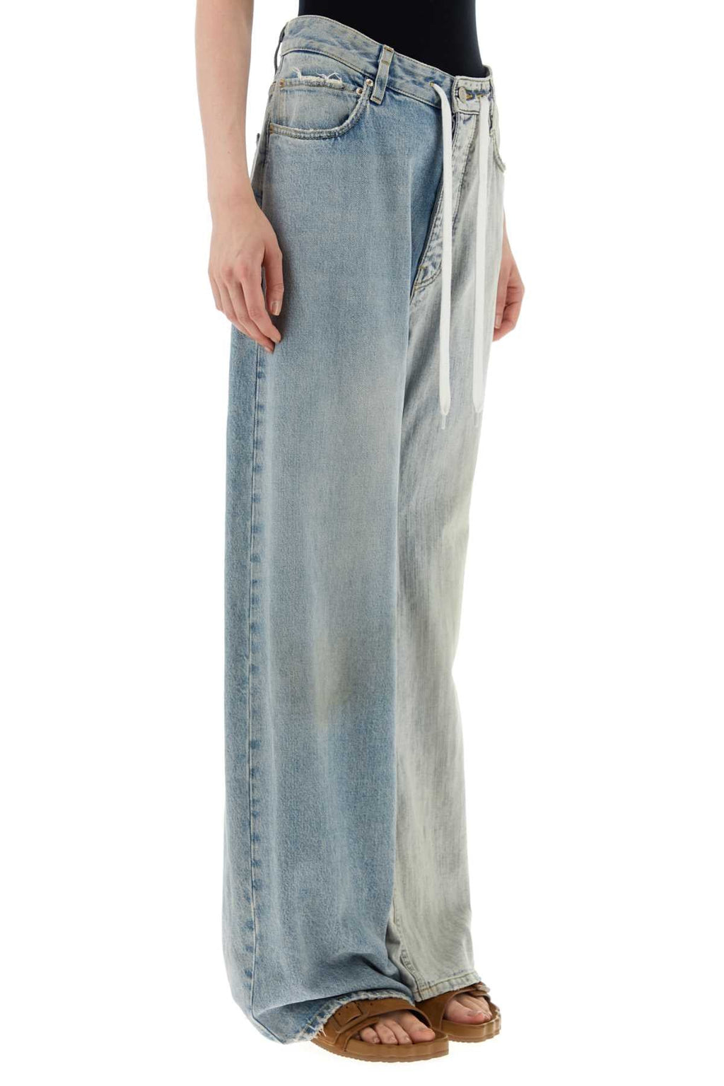 Balenciaga Women Two-Tone Denim Fifty-Fifty Jeans