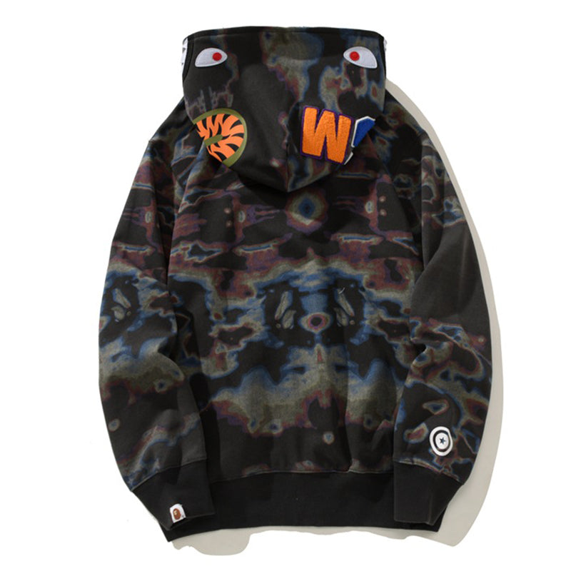 BAPE Color Camo Shark Zip Hoodie - Black & Yellow