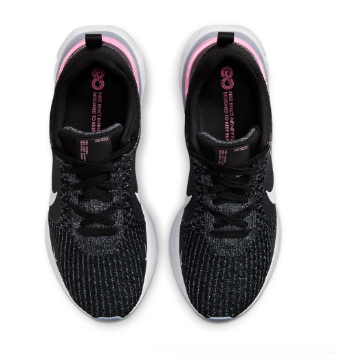 Nike React Infinity Run Flyknit 3 'Black / Grey / Pink' – DZ3014-001
