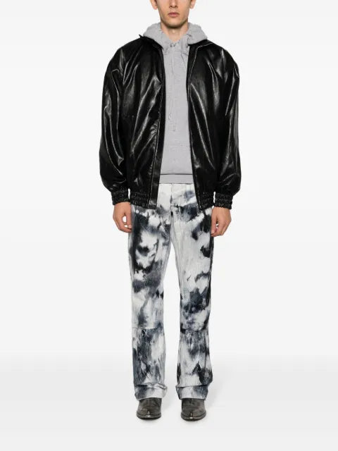 GCDS high-shine faux-leather jacket