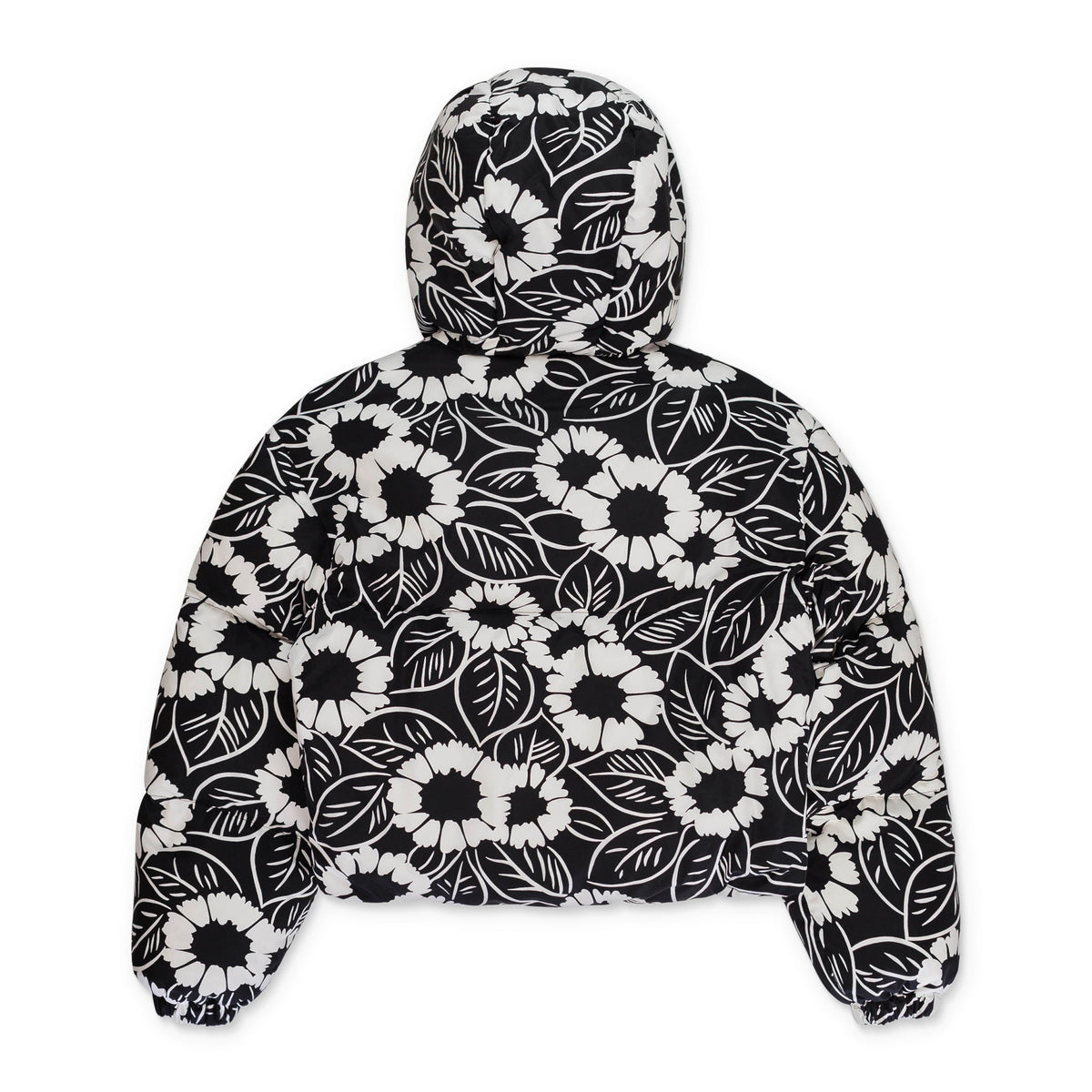 FLORAL PRINTED TRIANGLE LOGO COAT BLACK/WHITE ACTIVE COATS