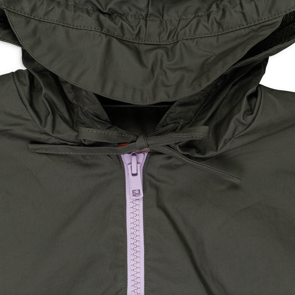 HALF ZIP ANORAK OLIVE/LAVENDER HOODIE