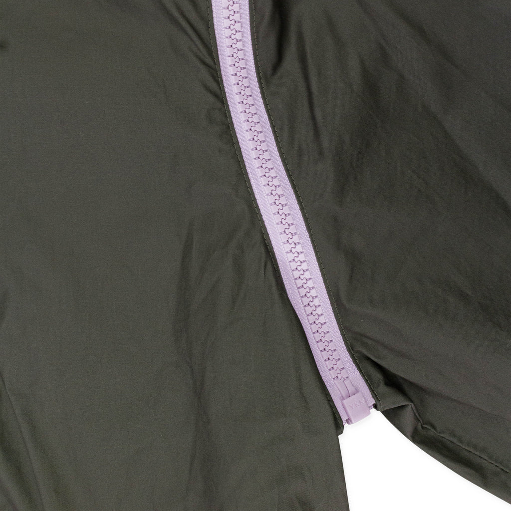 HALF ZIP ANORAK OLIVE/LAVENDER HOODIE