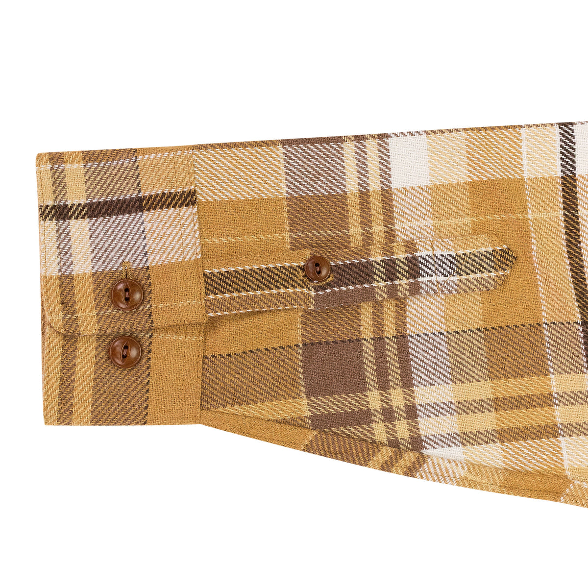BROWN PLAID COTTON BUTTON-DOWN SHIRT