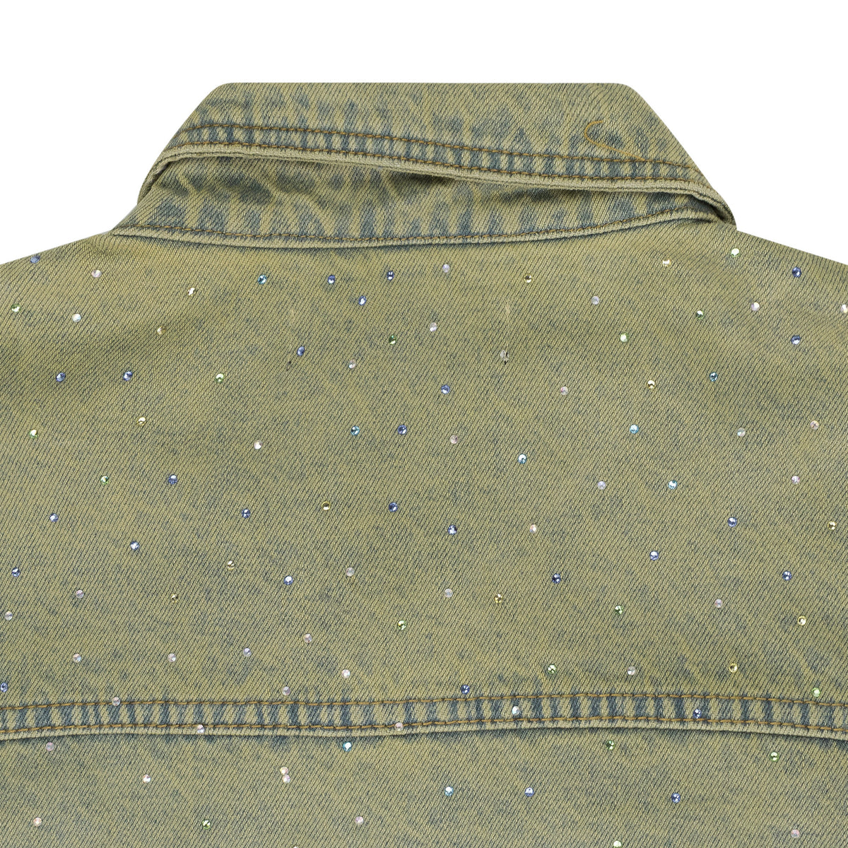 BLUE UNFURLED CROPPED DENIM JACKET