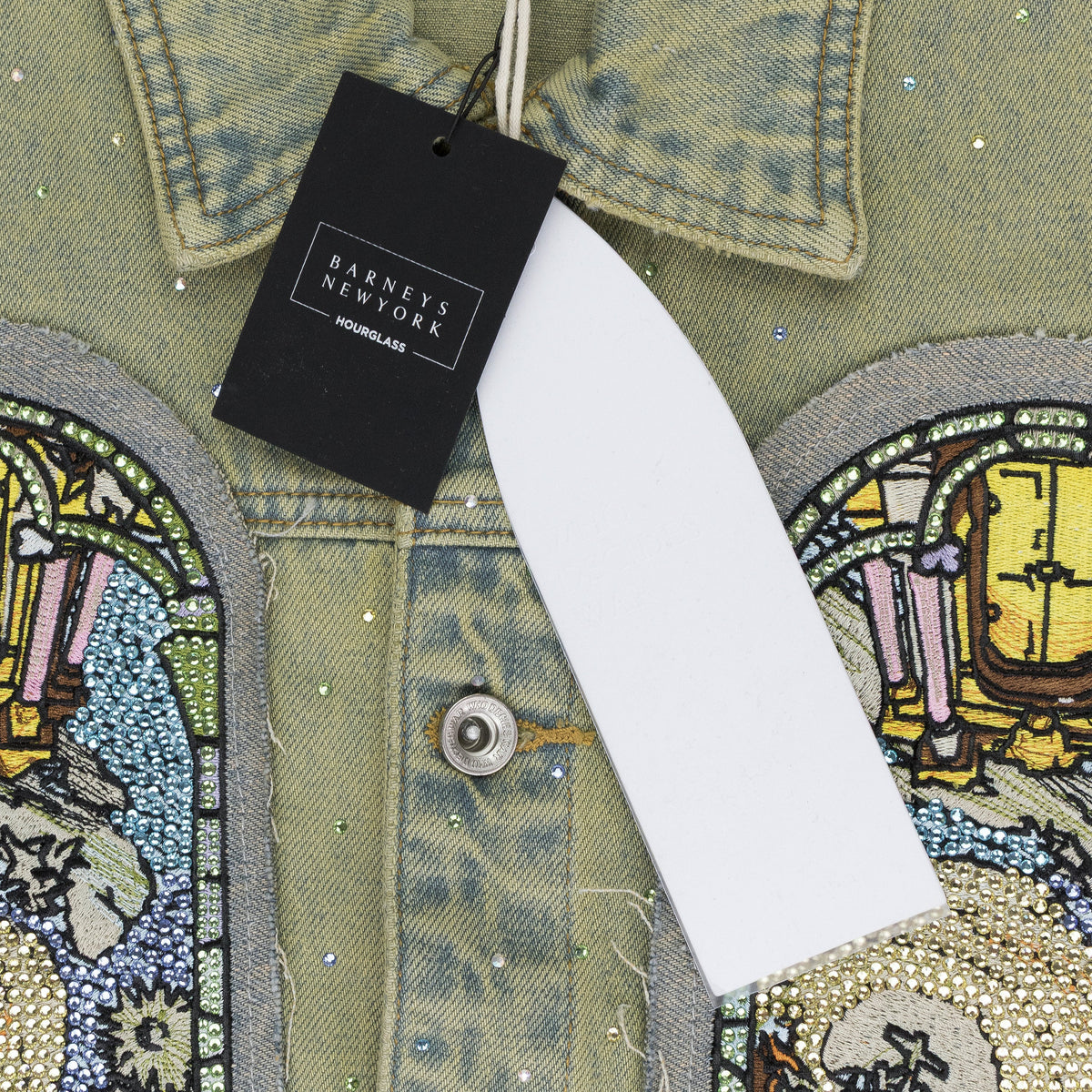 BLUE UNFURLED CROPPED DENIM JACKET