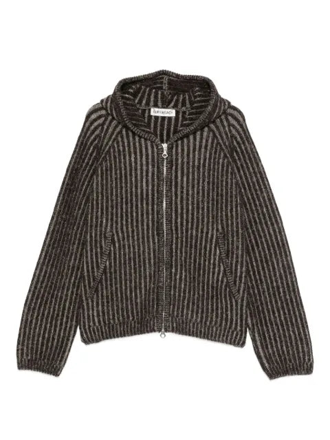 OUR LEGACY striped hooded cardigan