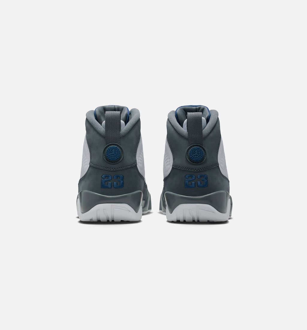 Air Jordan 9 Retro Flint Grey and French Blue Men's Lifestyle Shoes - White/French Blue/Flint Grey