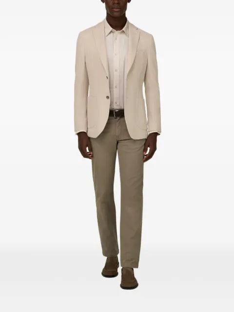 Boggi Milano micro–textured patch-pocket blazer