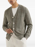 Brunello Cucinelli linen and cotton textured rib cardigan