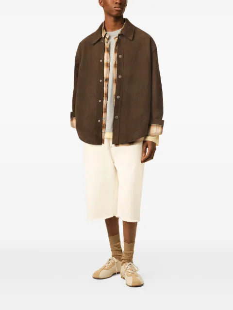 AMI Paris goat-leather buttoned overshirt
