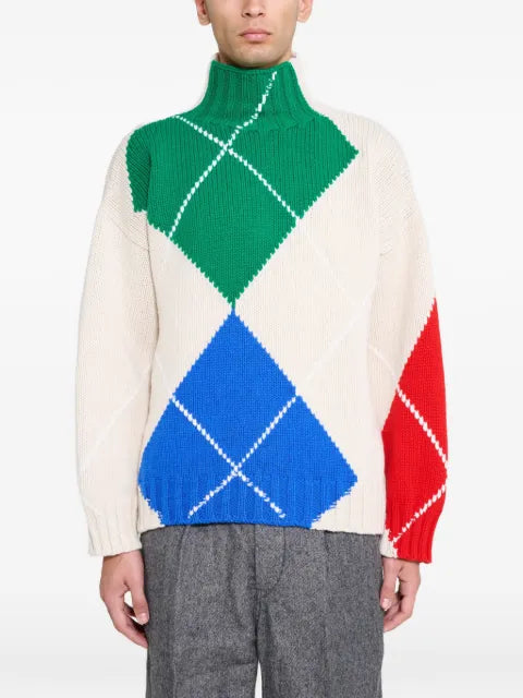 JW Anderson argyle-knit turtle-neck sweater