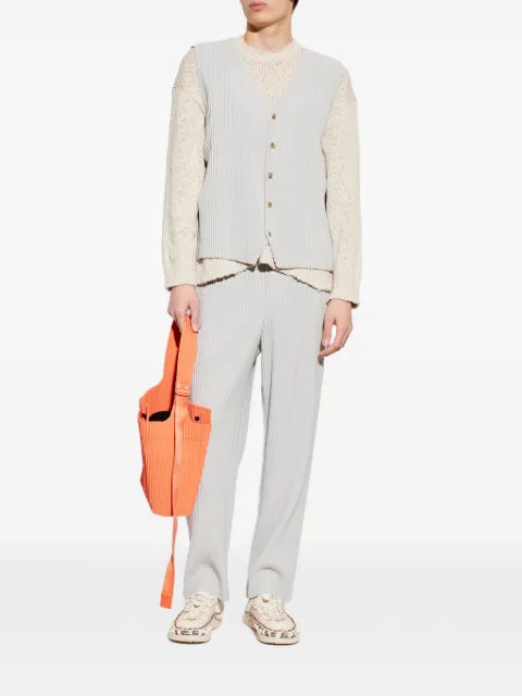 Homme Plissé Issey Miyake pleated V-neck waistcoat