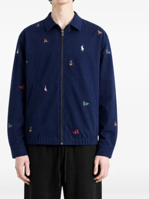 Polo Ralph Lauren Bayport embroidered-motif zip-up jacket