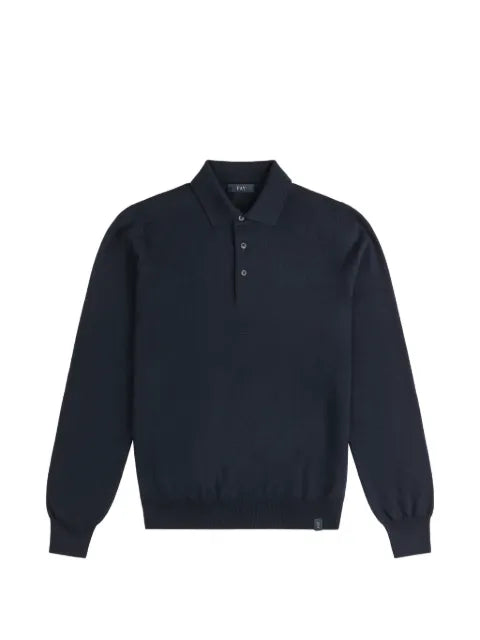 Fay long-sleeved cashmere sweater with polo collar