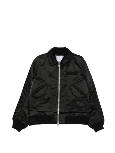 sacai long-sleeve zip-fastening jacket