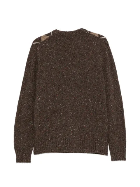 Kangra argyle-pattern flecked-knit sweater