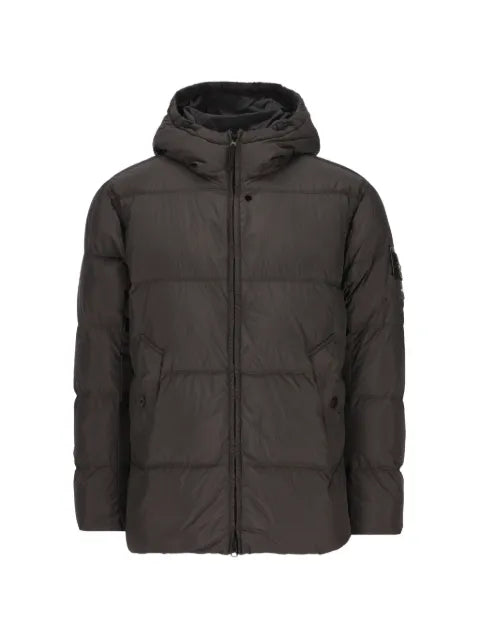 Stone Island compass-patch hooded jacket