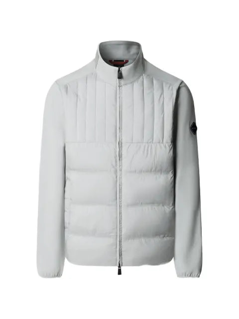 Hackett London quilted panelled zip-up sweater