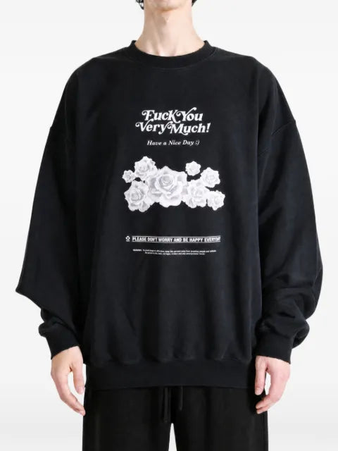 VETEMENTS FU Very Much floral-print graphic-print sweater