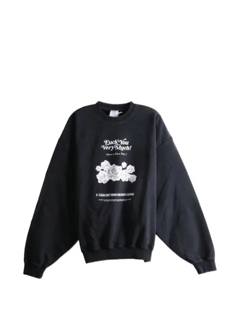VETEMENTS FU Very Much floral-print graphic-print sweater