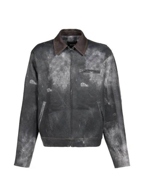 We11done distressed faded-effect jacket