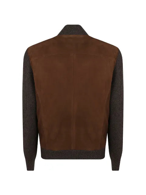 Barba panelled leather jacket