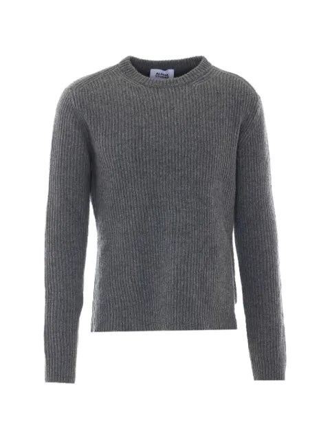 ALPHA STUDIO ribbed-knit crew-neck sweater