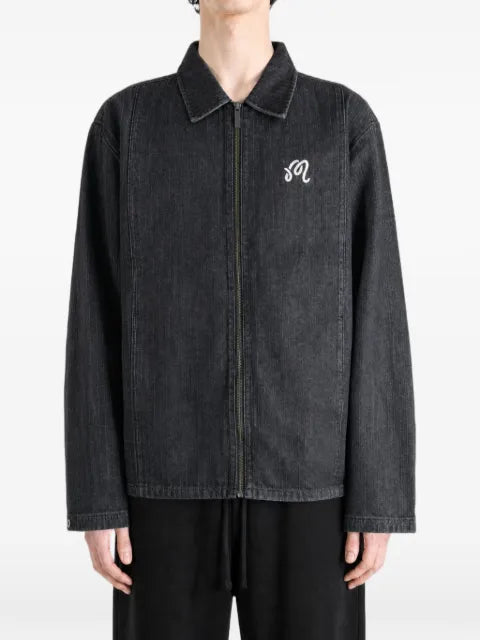 Malbon Golf Foreman stone-washed pinstripe denim jacket