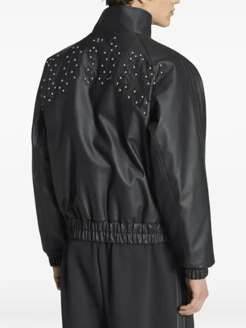 adidas studded logo-patch bomber jacket