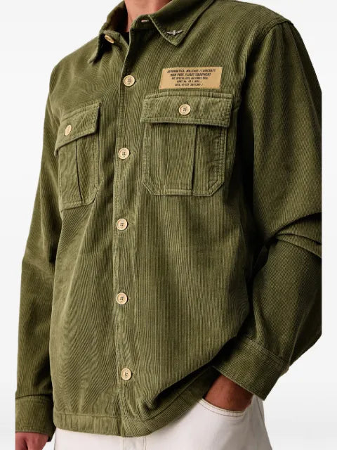 Aeronautica Militare corduroy logo-patch shirt jacket