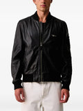 Aeronautica Militare logo-plaque leather jacket
