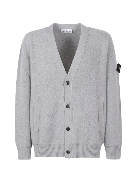 Stone Island 5100010 pure RWS wool loose-fit V-neck cardigan with pockets
