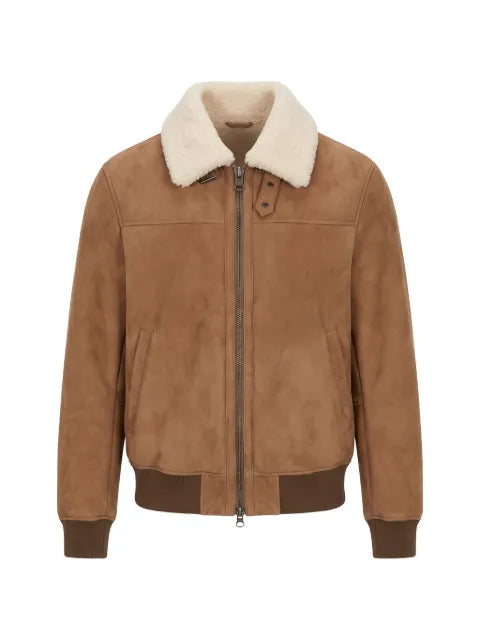 Stewart Sean shearling-collar leather jacket