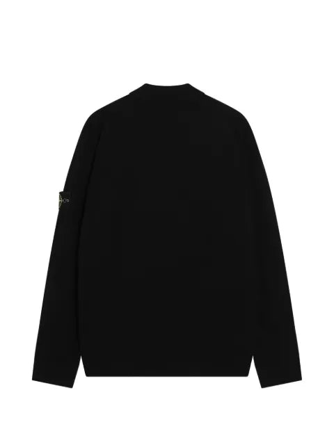 Stone Island logo-patch polo-collar sweater