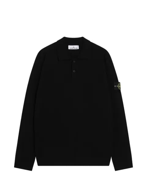 Stone Island logo-patch polo-collar sweater