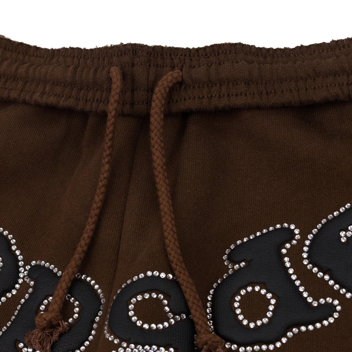 Brown Rhinestone OG Logo Sweatpants