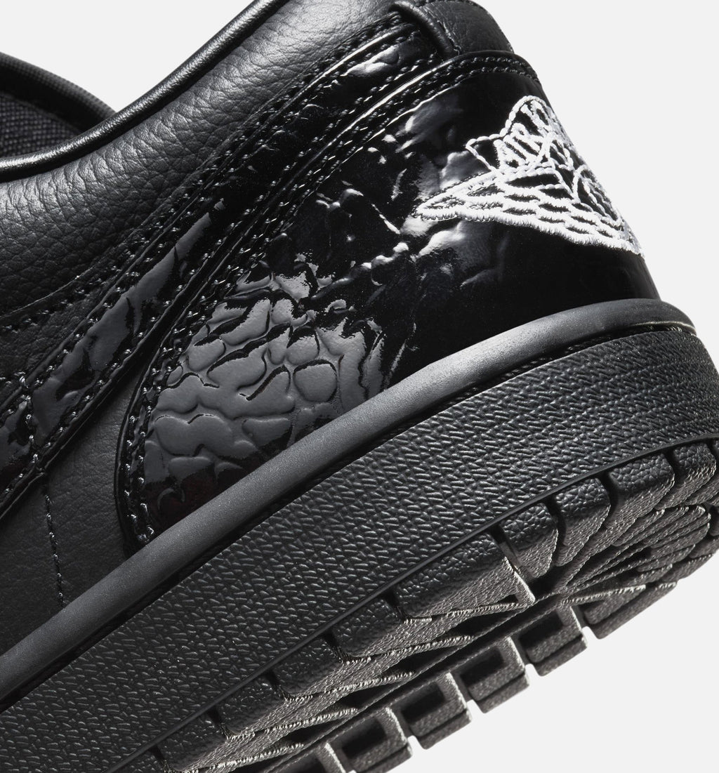 Air Jordan 1 Low "Patent Elephant" Women's Lifestyle Shoe - Black / White / Metallic Silver