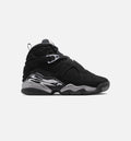 Air Jordan 8 Retro Chrome Black Big Kids' Lifestyle Shoes - Black/White/Light Graphite