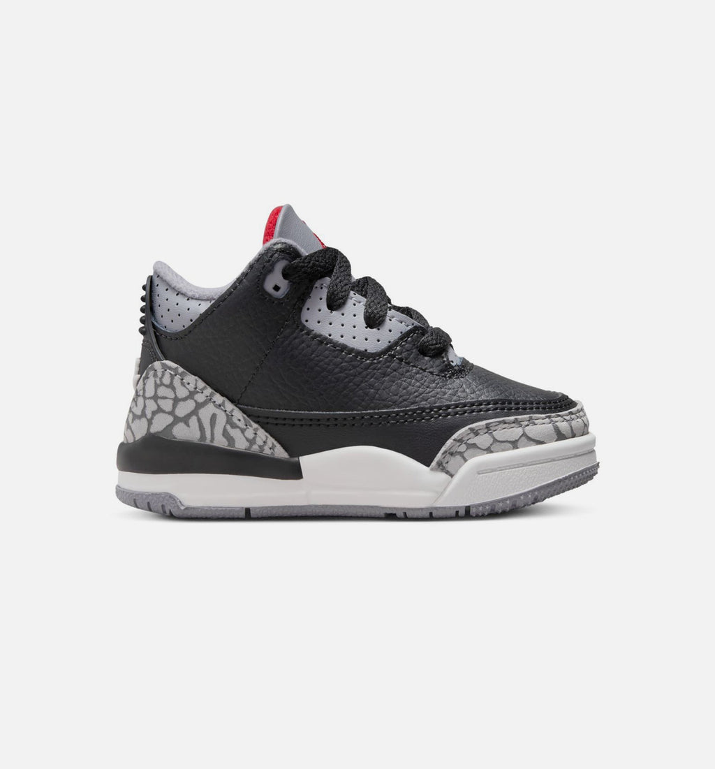 Air Jordan 3 Retro Black Cement Infant & Toddler Lifestyle Shoes - Black/Fire Red/Cement Grey/Summit White