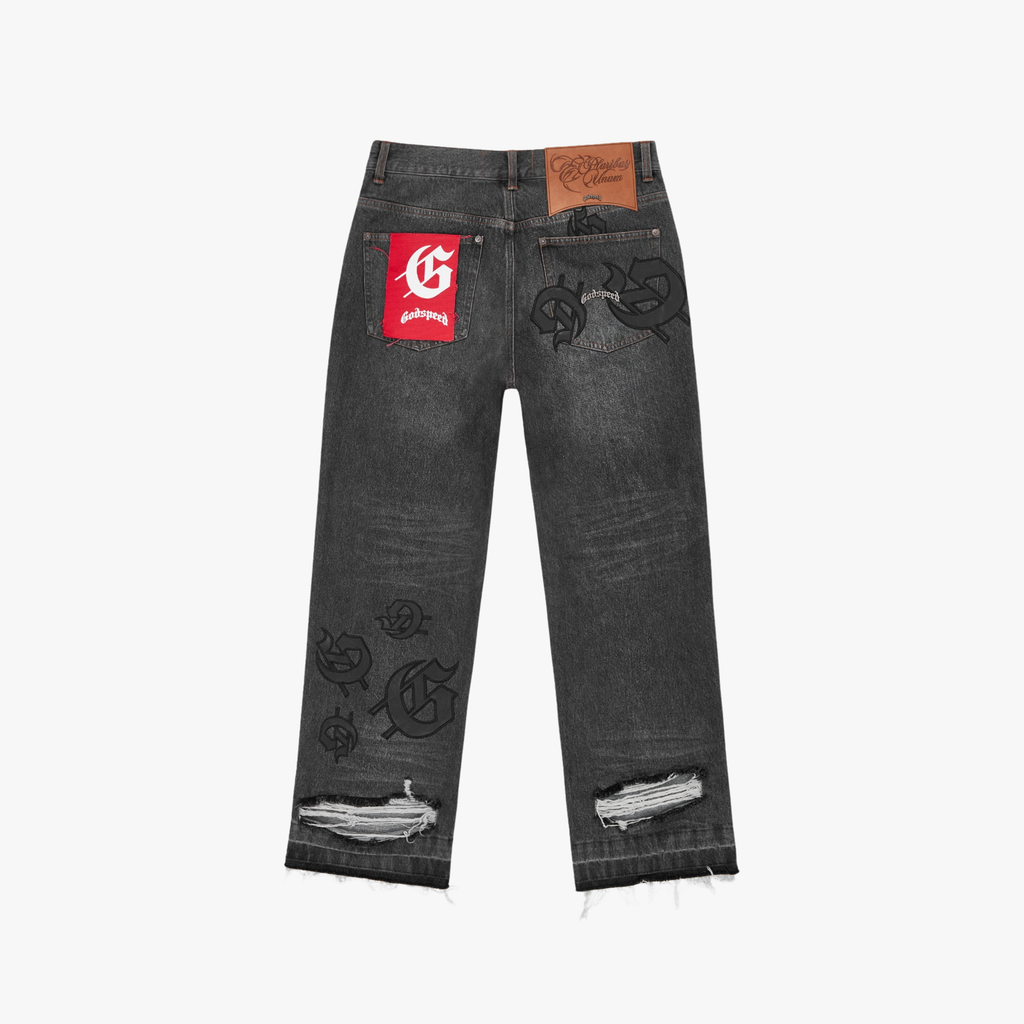 GodSpeed Scattered GS Logo Denim Black Wash