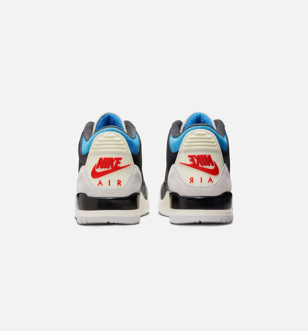 Air Jordan 3 Retro OG Rare Air Preschool Shoes - Black Chile Red Neutral Grey