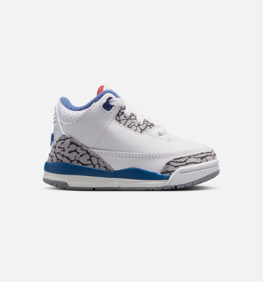 Air Jordan 3 Retro OG True Blue – Infant/Toddler Lifestyle Shoe in White/Fire Red/True Blue
