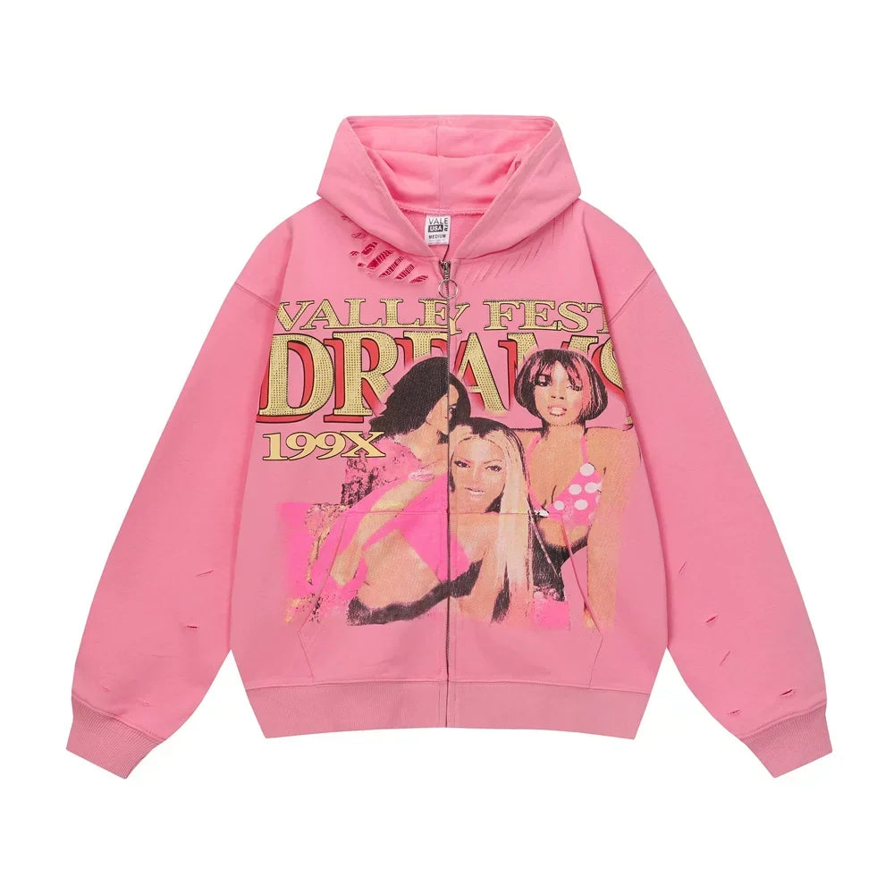 Vale Forever Valley Fest Dreams Zip Hoodie — Pink