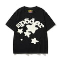 Sp5der Star & Cream Letter Graphic Black Short Sleeve T-Shirt