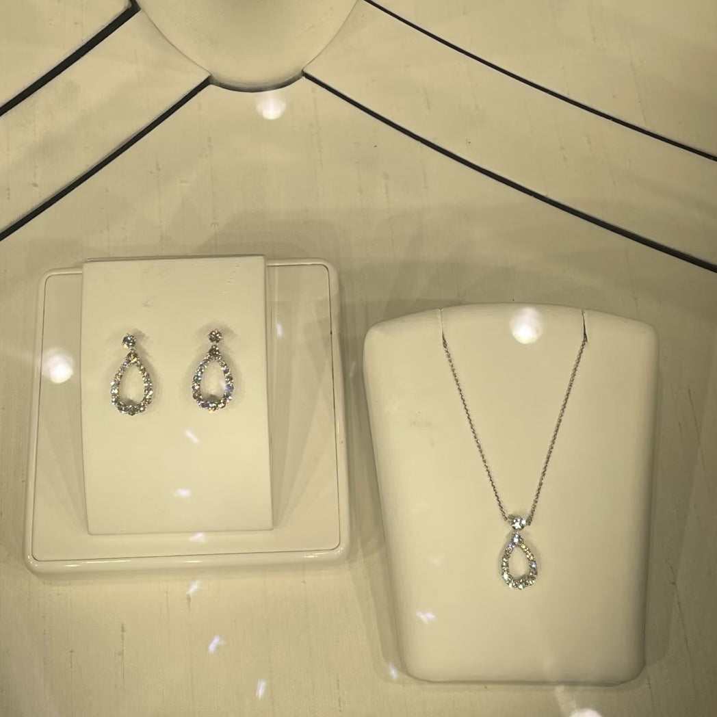 Harry Winston Style Lock Cubic Zirconia Necklace