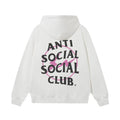 Anti Social Social Club Pink Bolt Circle Logo White Hoodie